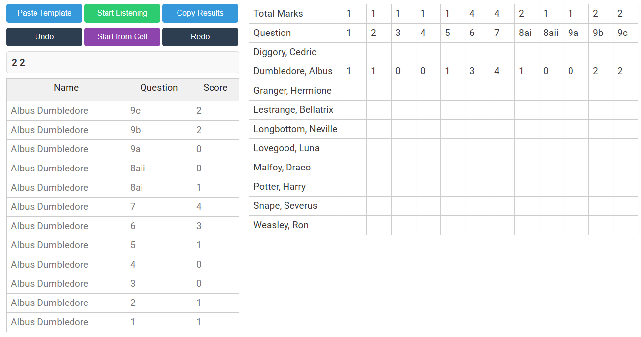 Multi Score Input